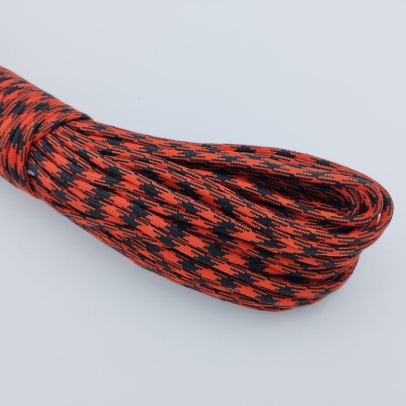 550 Paracord 100ft Patterns - Red & Orange - 4mm - 7 strand - China Cord - SG Stock - String