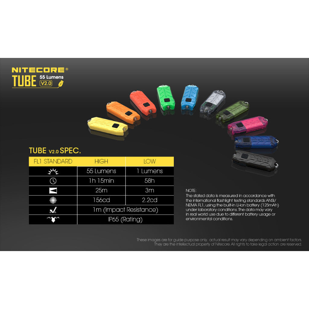 Nitecore Tube 2.0 Smallest Keychain Light Rechargable 55 lumens