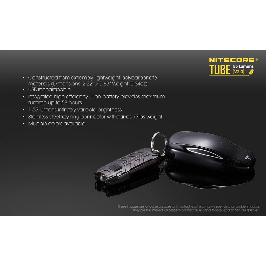 Nitecore Tube 2.0 Smallest Keychain Light Rechargable 55 lumens