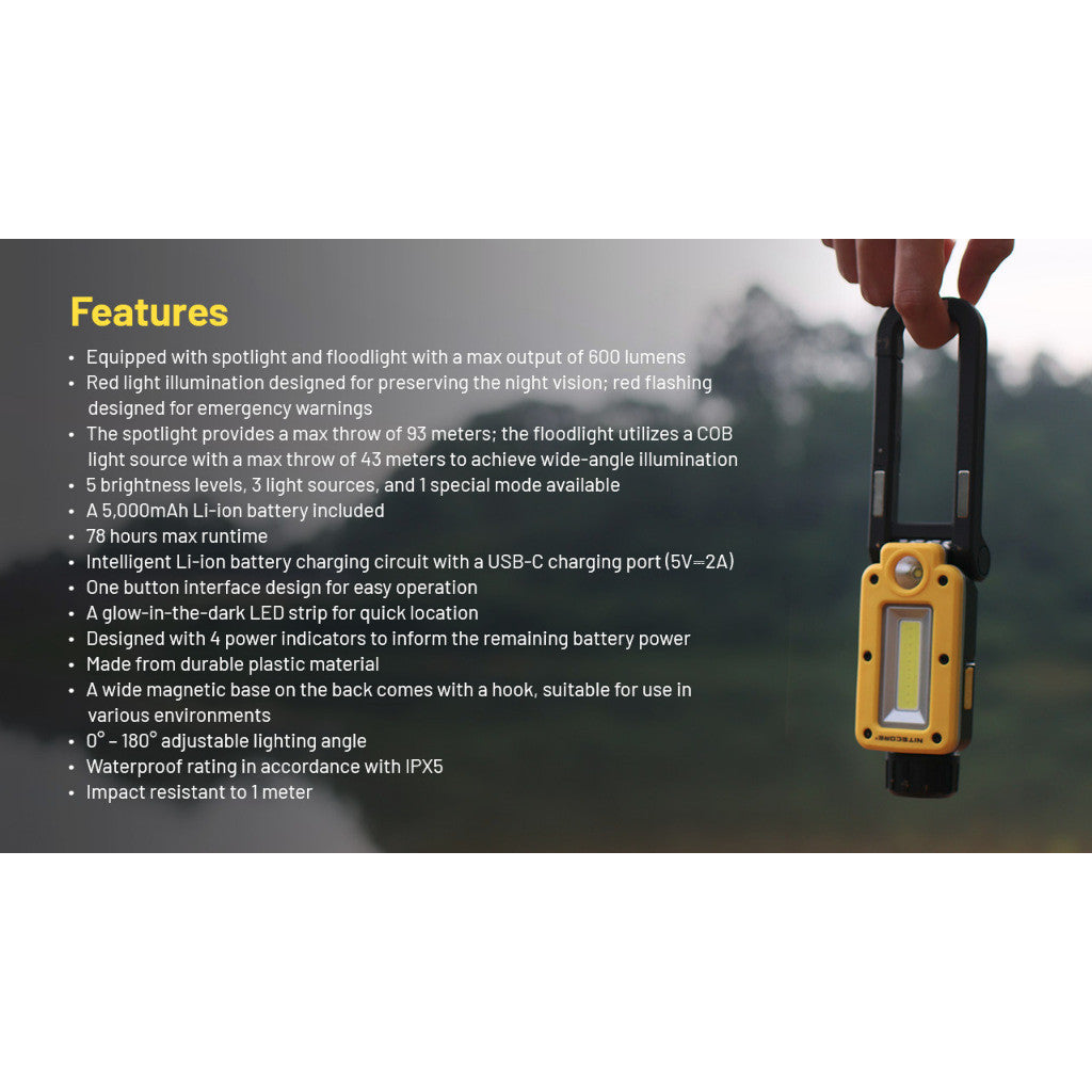 Nitecore NWL20 600 Lumens Worklight