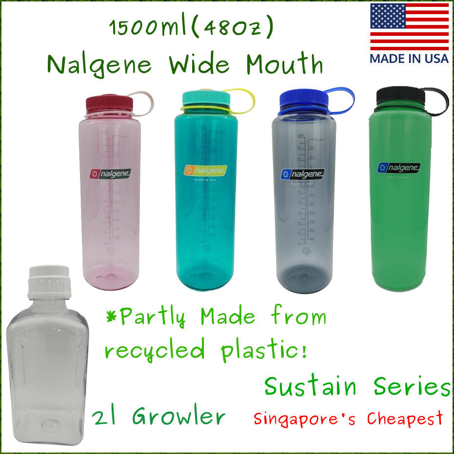 Nalgene 1.5l Wide Mouth Water Bottles 1500ml (48oz) Silo