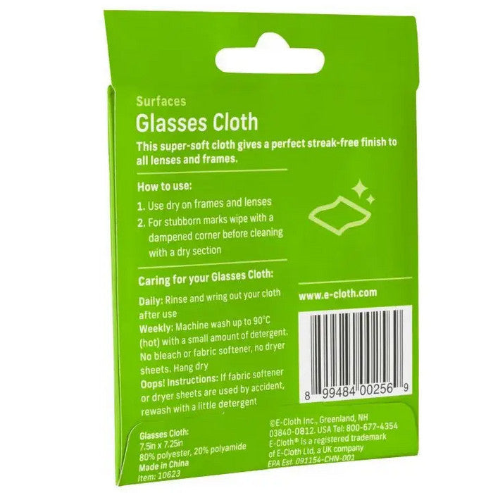 E-Cloth Glasses Cleaning Cloth 18x18cm - Quality Lens Wipes