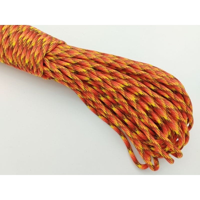 550 Paracord 100ft Patterns - Red & Orange - 4mm - 7 strand - China Cord - SG Stock - String