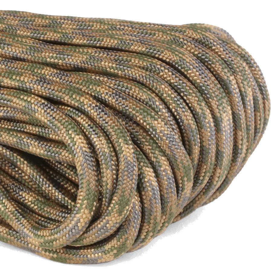 Atwood 550 Paracord - Camo Colours - 30m (100ft) length - 4mm - Made in USA - 7 Strand Core - Greens, Desert, Arctic