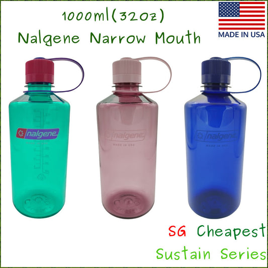 Nalgene 1l Narrow Mouth Water Bottle 32oz Tritan Sustain NM