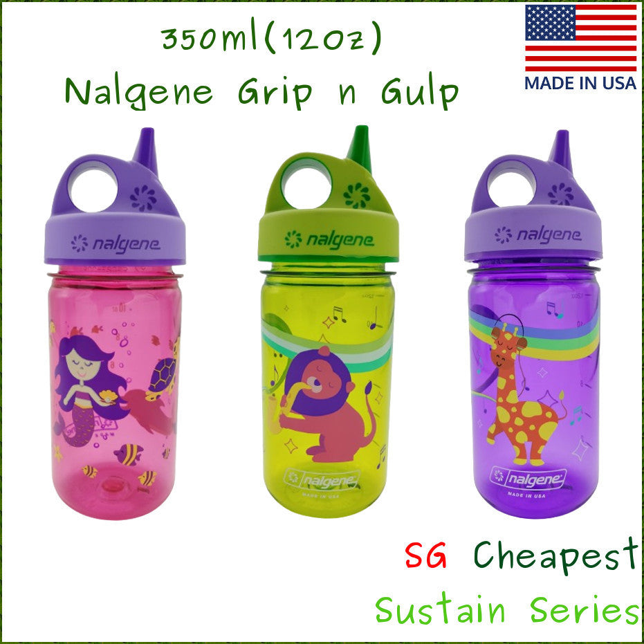 Nalgene Kids Grip-N-Gulp 350ml Water Bottle - Sippy Cup - Made in USA