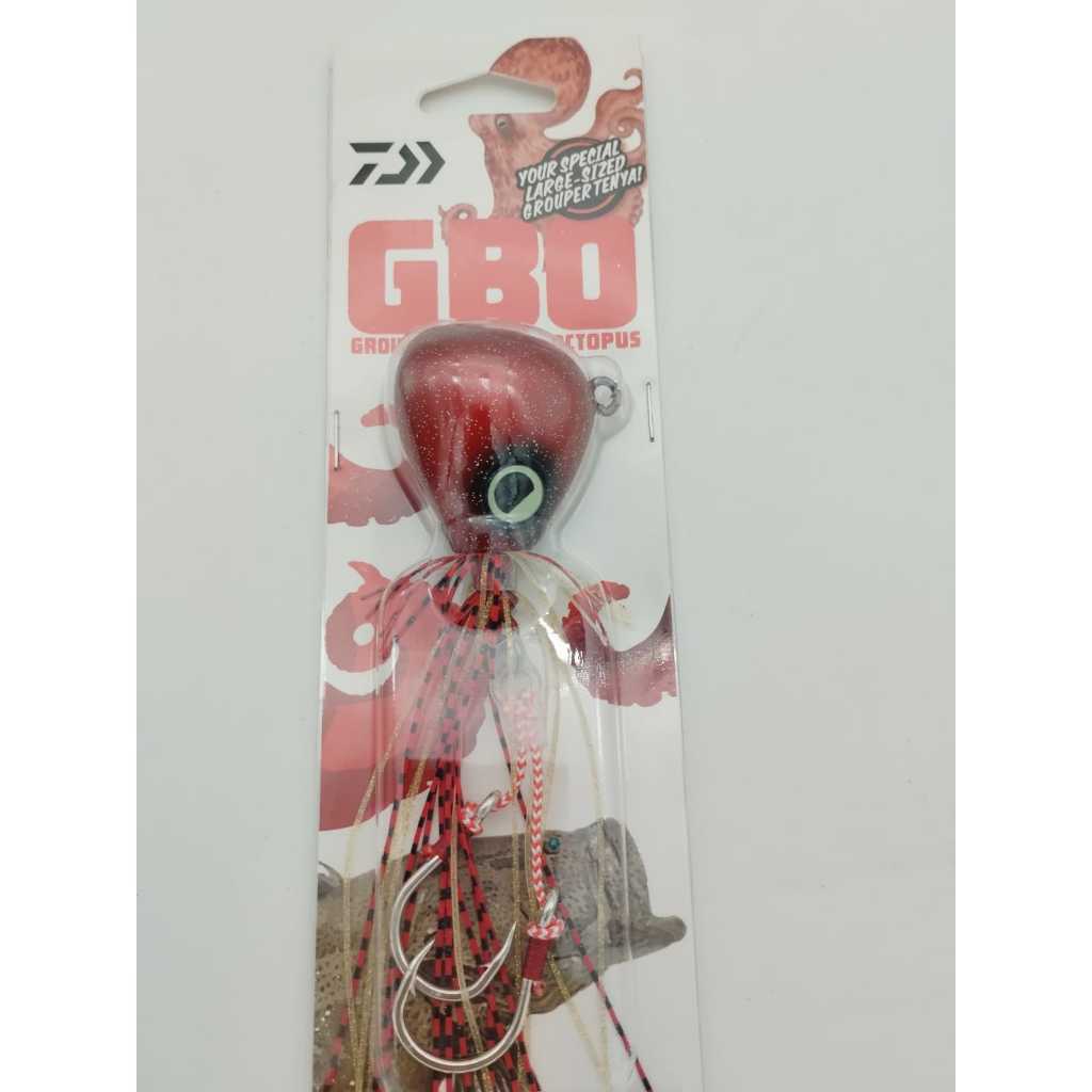 Daiwa GBO Madai - Grouper Bites Octopus - Red, Glow, Stripes - 200g, 250g & 300g