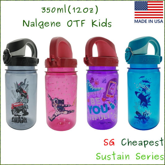 Nalgene OTF Kids Water Bottle 350ml On-The-Fly - Bottle Made in USA Sustain