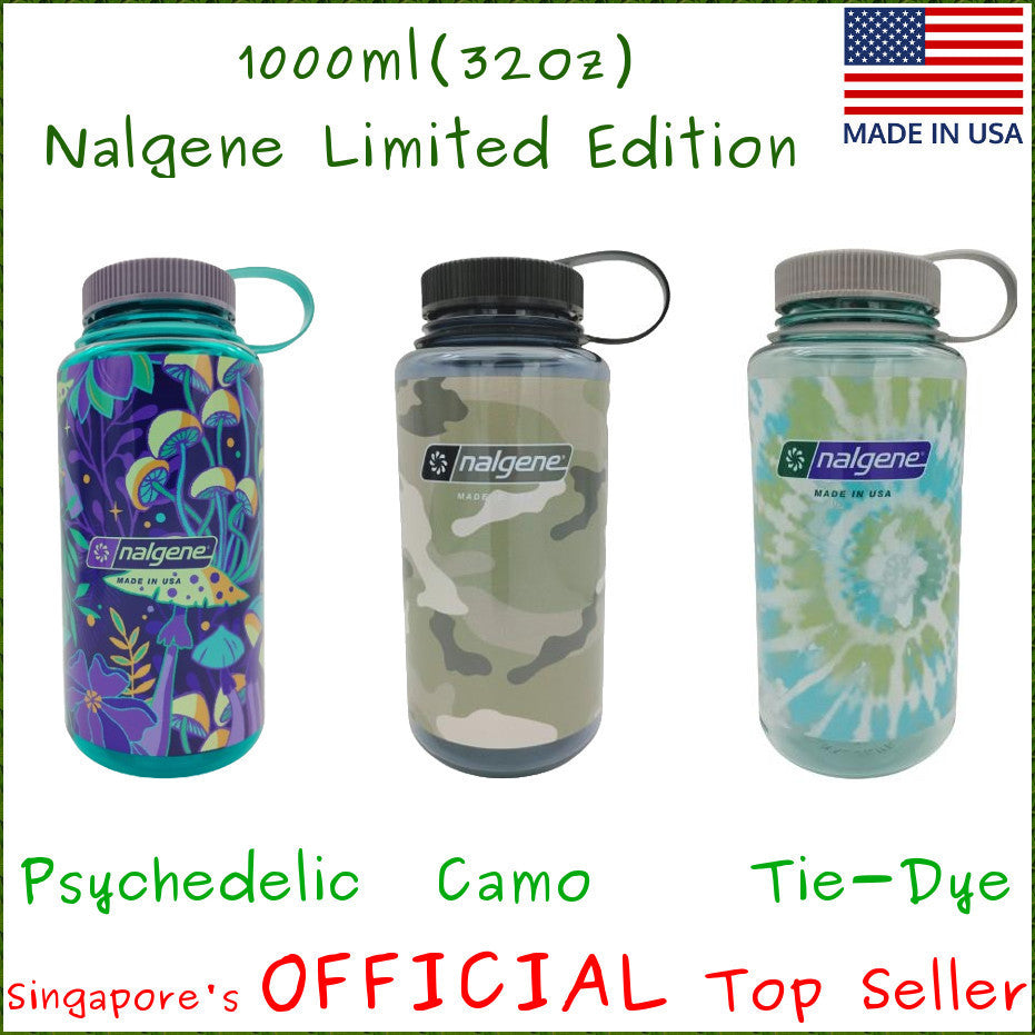 Nalgene 1l / 32oz Limited Edition Wide Mouth Water Bottle Camo, Botanical, Landscapes & Tie-Dye - Waterbottle Series