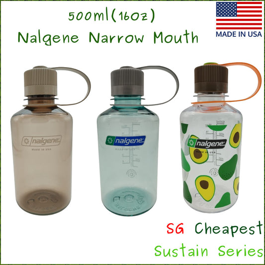 Nalgene 500ml Narrow Mouth Water Bottle 16oz Sustain NM