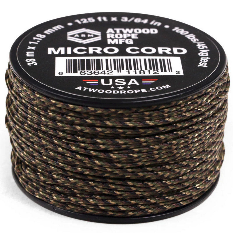 Atwood Micro Cord 1.18mm 38m - High Quality String - Made in USA - Breaks at 46kg - Braided Rope on Spool