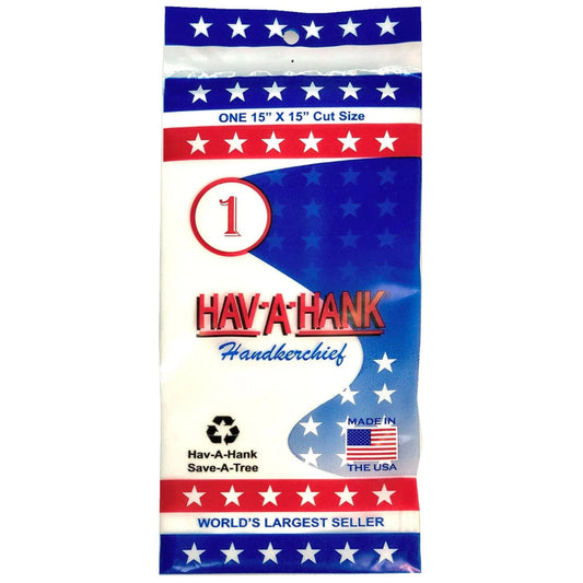 Made in USA Hav-A-Hank Handkerchief 38x38cm White 100% Cotton 354 Handkerchiefs