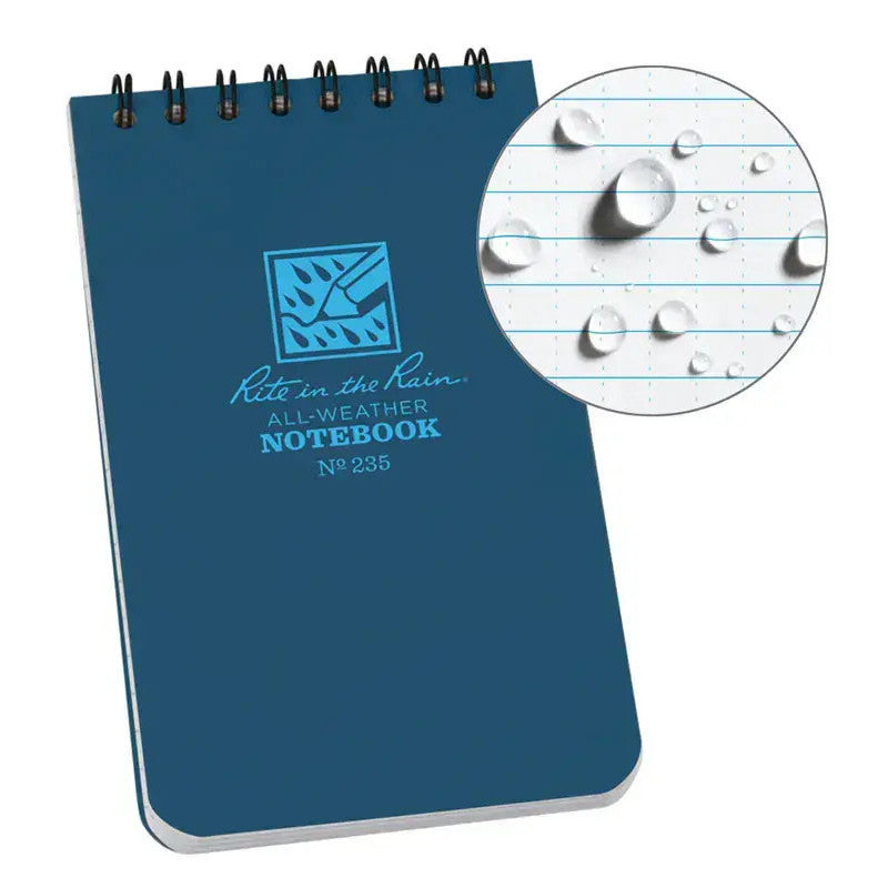 Rite in the Rain Top Spiral Waterproof Notebook 3 x 5 inch / 100 pages #235, #RG935T, #135