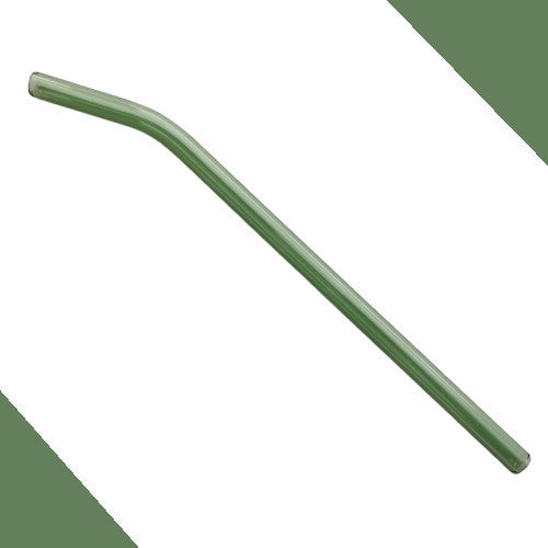 Glass Straw 20cm Borosilicate - Reusable, Colourful, Safe - Bent Elbow Design - Brush & Pouch