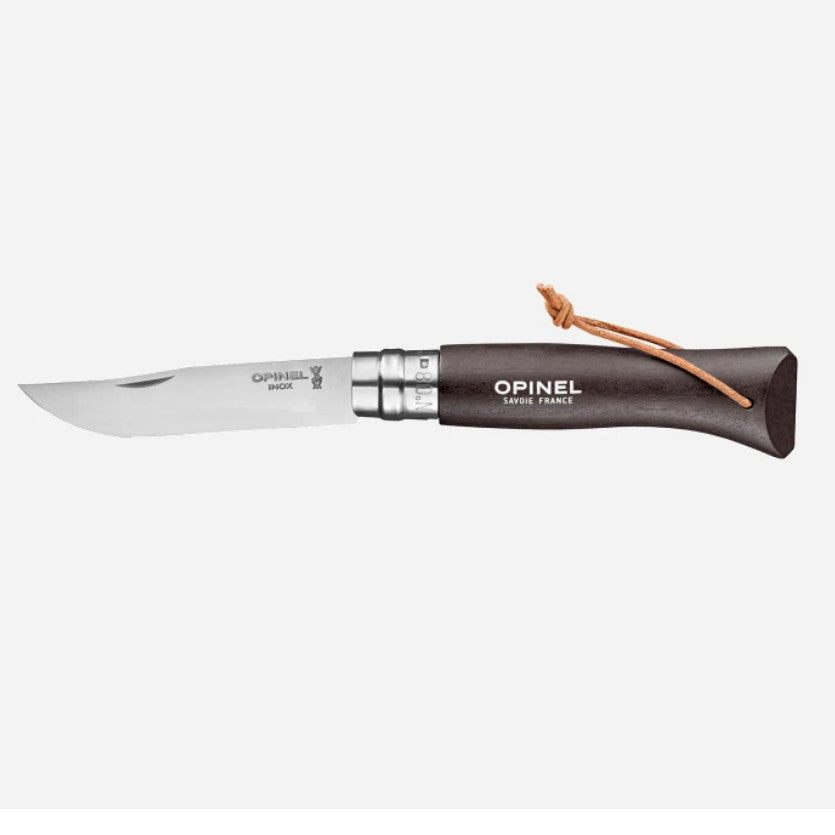 Opinel No 8 Bushwhacker Knives Coloured - Dark Brown, Khaki, Red