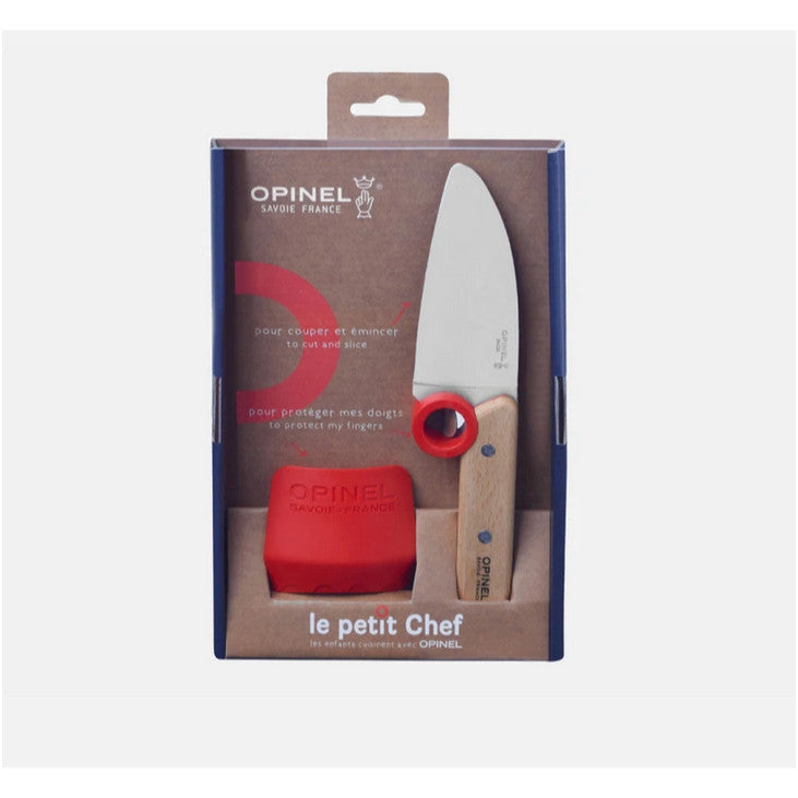 Opinel "Le Petit Chef" Knife + Finger Guard Red - Kitchen Knives for Children