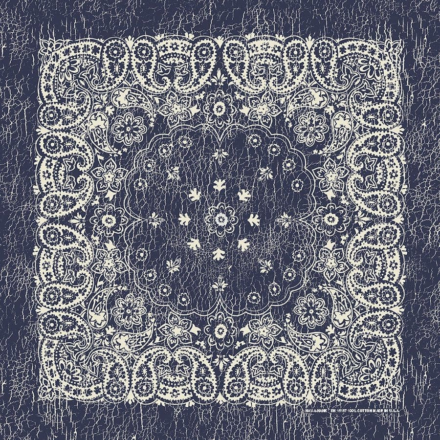 The Bandana Co. Oversized Bandanas - 100% Cotton - Texas Paisley - Black and Navy