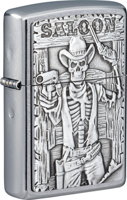 Zippo Saloon Skull Emblem Lighter 49298