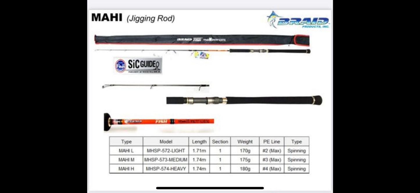 Braid Products Mahi Jigging Rod L & H 1-pc Spinning