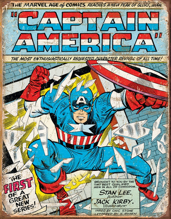 Captain America Cover Tin Sign