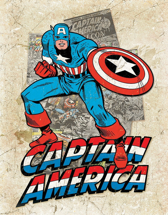 Captain America Poised Tin Sign