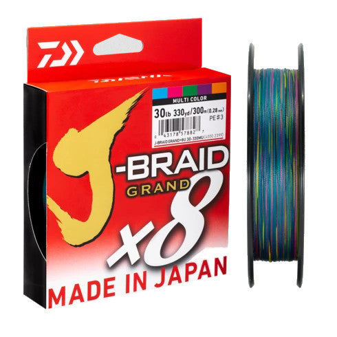 J-Braid 8 Grand - Multi-Colour Line 300m (10-40lb)