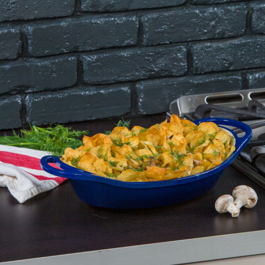 Lodge 2 Quart Oval Indigo Enameled Cast Iron Casserole