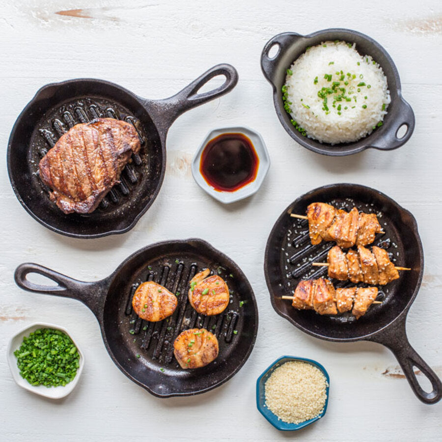 Lodge Cast Iron Grill Pans - Round & Square Models