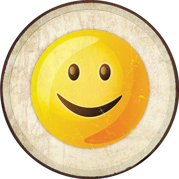 Smile Emoji Round Tin Sign