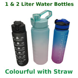 1L & 2L Water Bottle with Straw