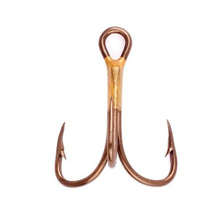 Eagle Claw Lazer 2x Treble Reg Shank Curved Bronze Point Hook - Nalno.com Outdoor Equipment