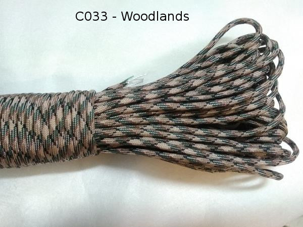 550 Paracord 100ft Camo Colours