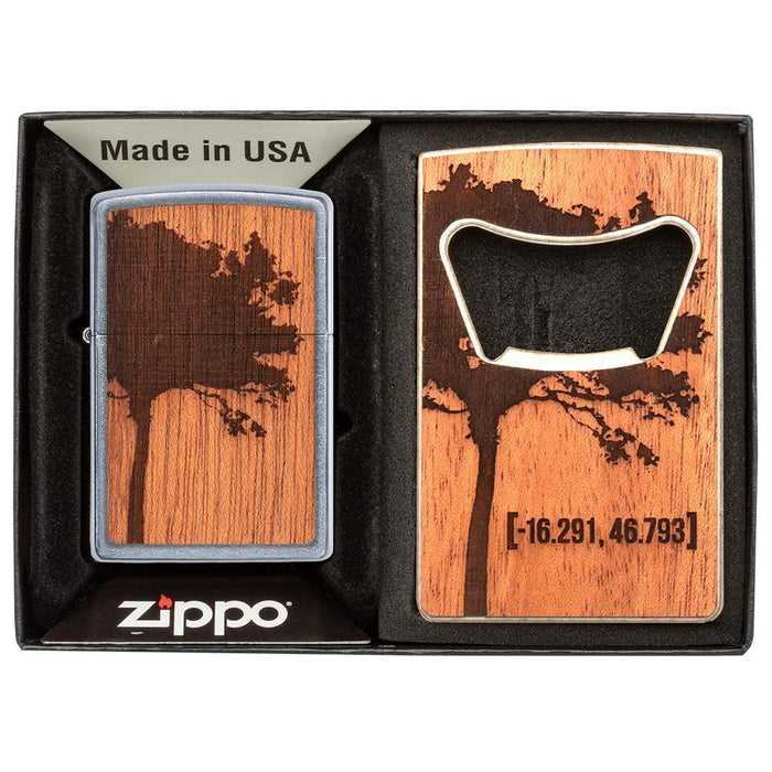 Zippo WOODCHUCK USA Lighter & Bottle Opener Gift Set